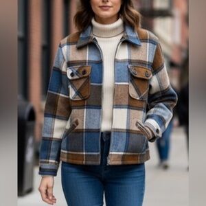 1960s‎ Vintage Traverse Bay Woolens Wool Mackinaw Plaid Jacket Women’s 12